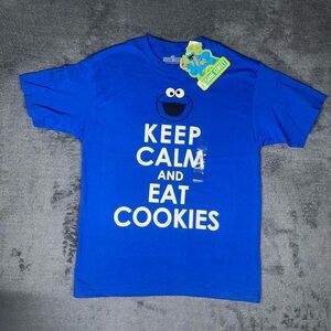 Sesame Street Cookie Monster Nostalgia Kidcore “Keep Calm and Eat Cookies” Tee
